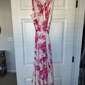 Eliza J Pink and Cream Dress